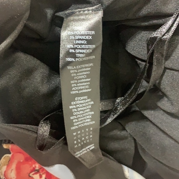 - NWT WHBM Black Pink Floral Print Scuba Fit N Flare Dress - Picture 13 of 13